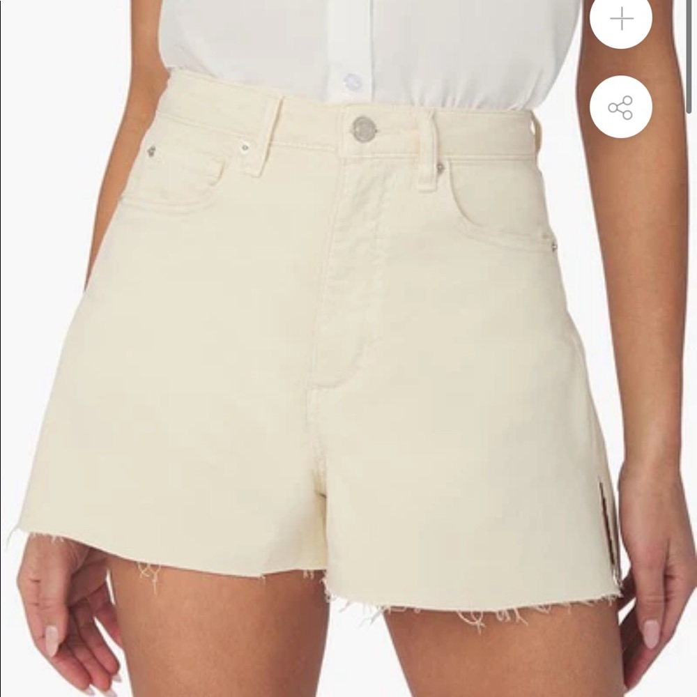 WeWoreWhat high rise stretch twill denim boyfriend short in ivory NWT